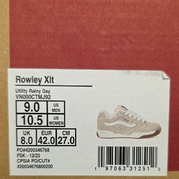 Vans Rowley XLT – Utility Rainy Day – Men’s 9.0 / Women’s 10.5